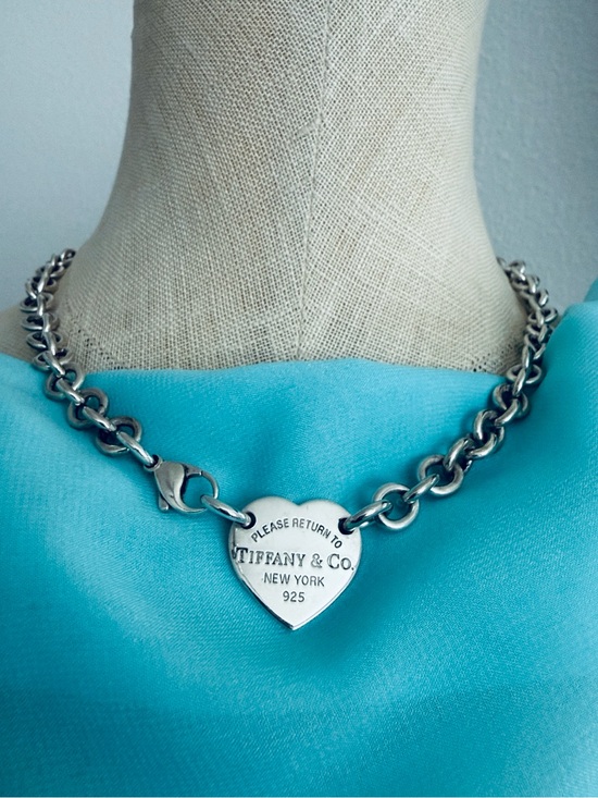 Tiffany & Co. Jewelry - 18” ICONIC Please Return To Tiffany Heart Tag Choker Necklace
